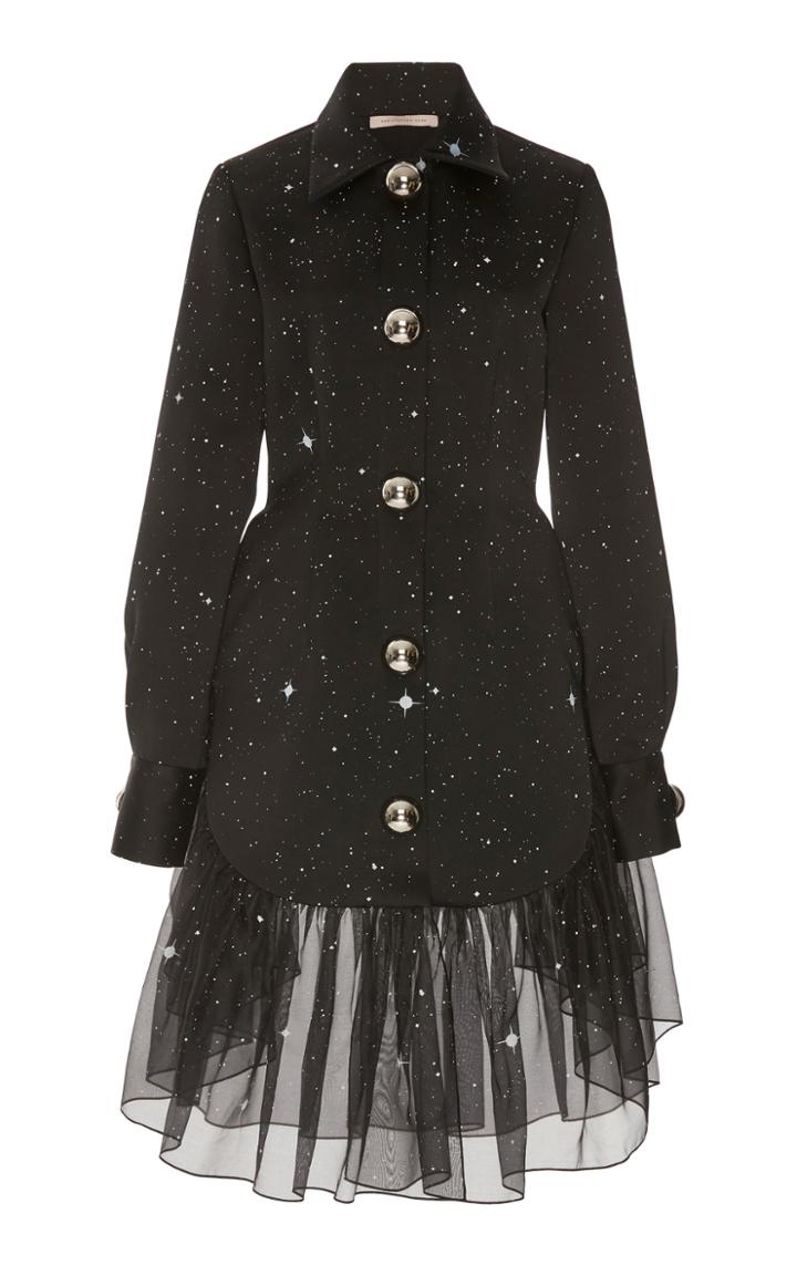Moda Operandi Christopher Kane Star Satin Coat Dress Size: 38