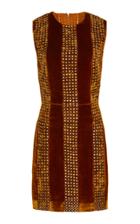 J. Mendel Sleeveless Embroidered Velvet Mini Dress