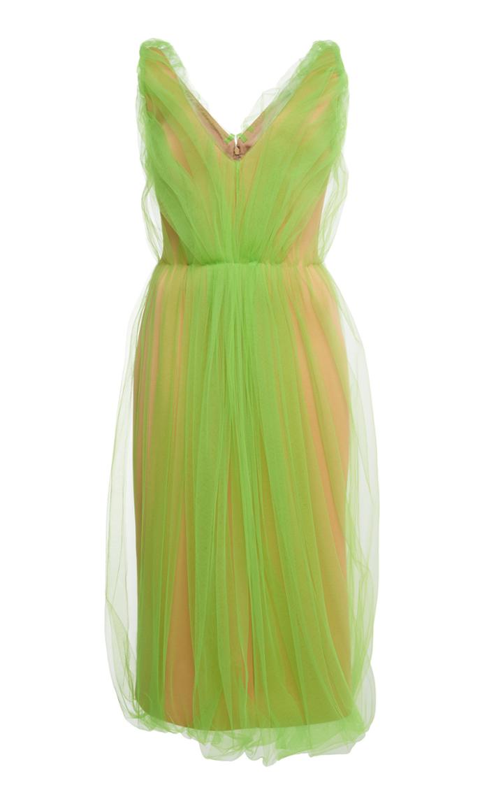 Prada Gathered V-neck Dress