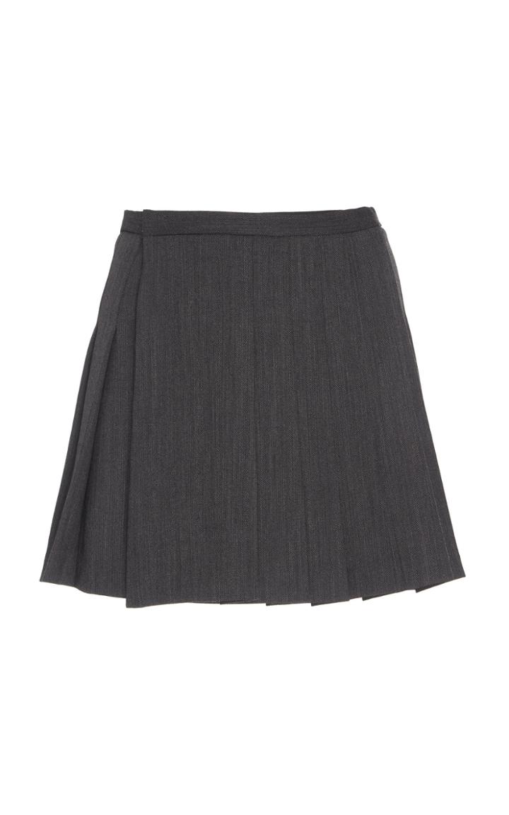 Matthew Adams Dolan Pleated Herringbone Skirt