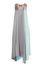 Salvatore Ferragamo Silk Satin Color Block Dress