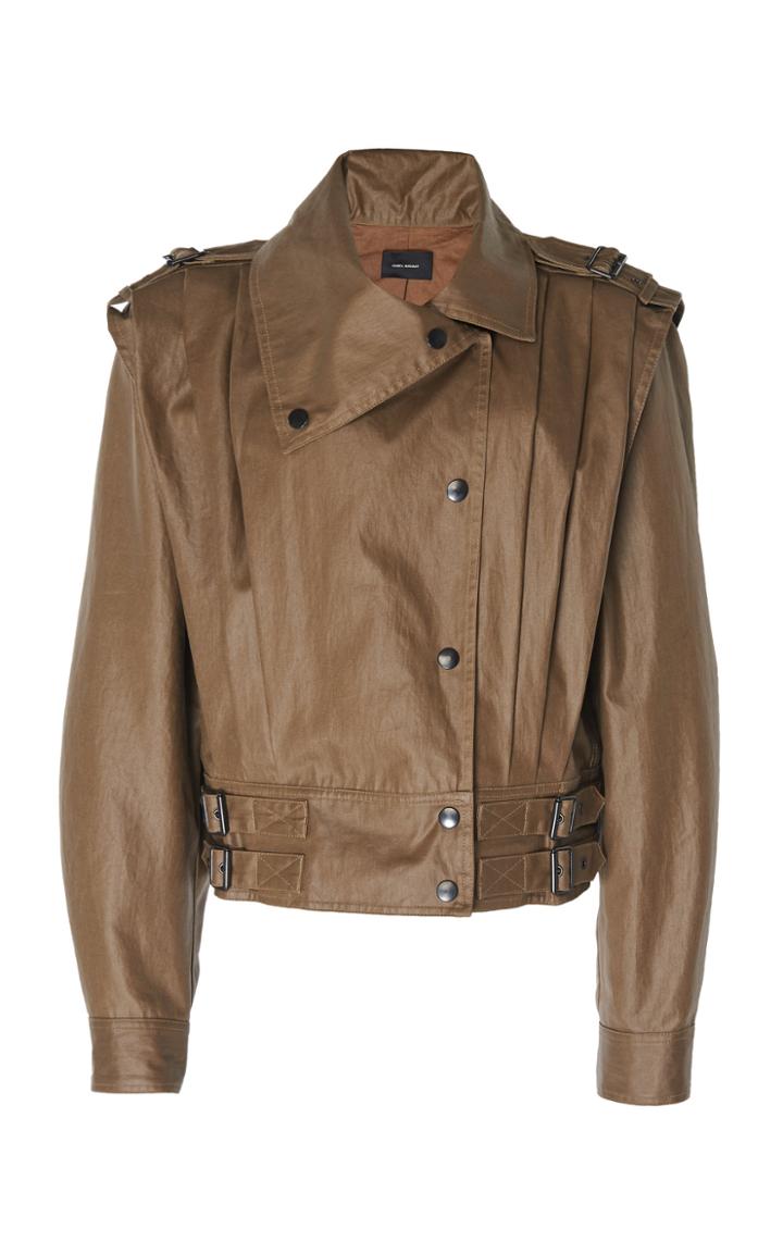 Isabel Marant Cashlin Leather Draped Collar Jacket