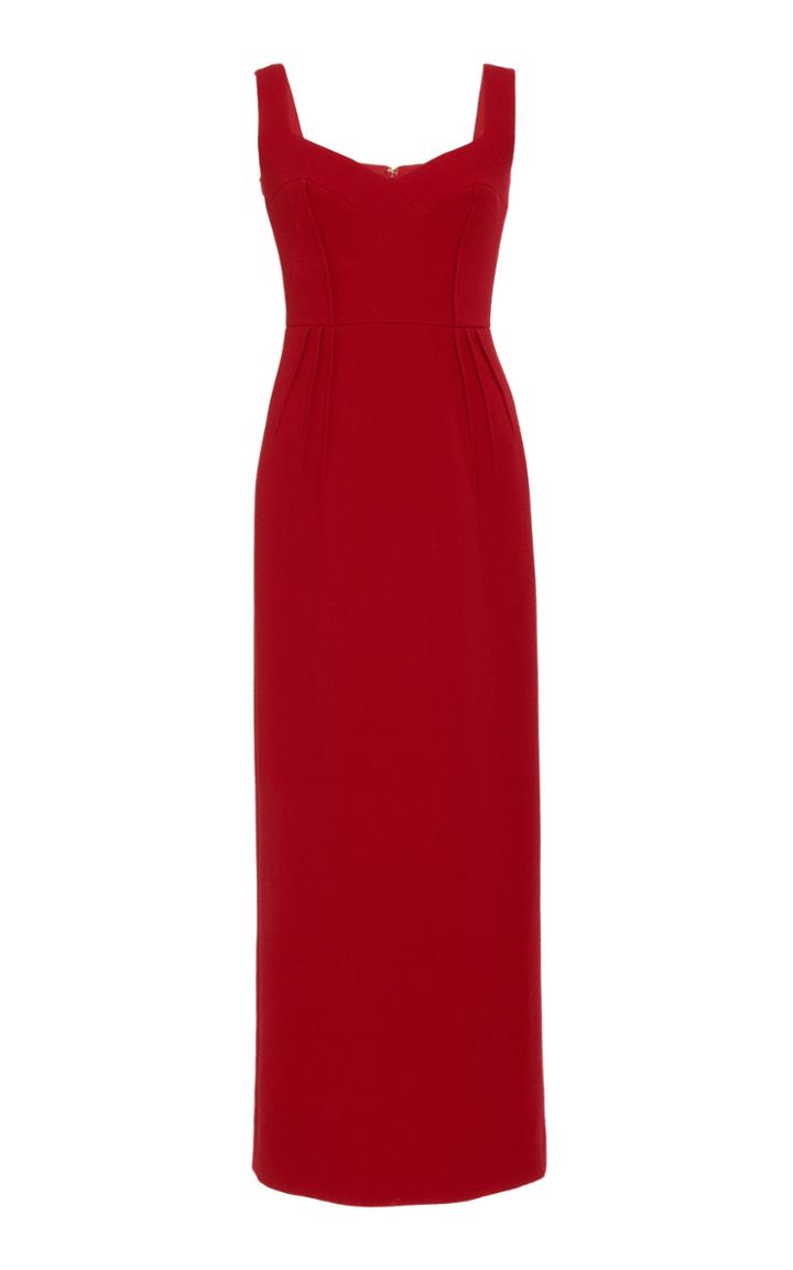 Emilia Wickstead Juditella Pleated Wool-crepe Midi Dress