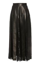 Elie Saab Lace And Leather Fringe Skirt