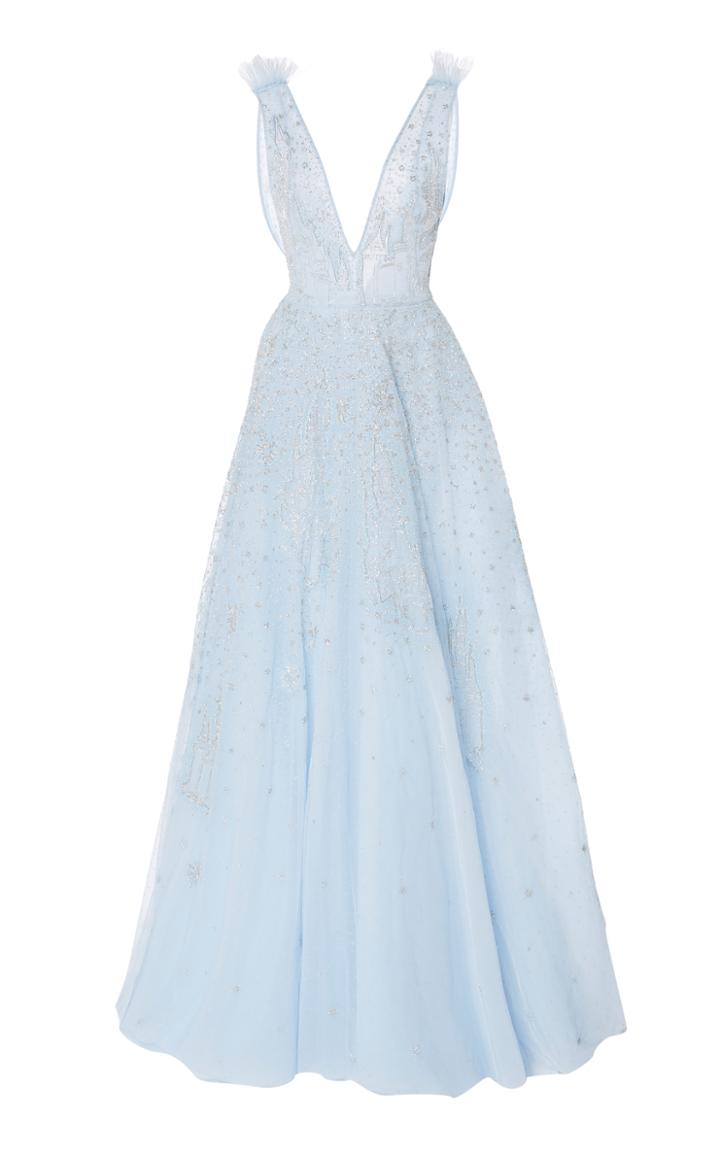 Zuhair Murad Embellished Plunging V-neck Gown