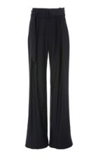 Vince Belted Pinstriped Twill Wide-leg Pants