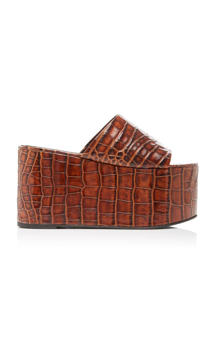 Moda Operandi Simon Miller Blackout Croc-effect Platform Sandals Size: 35