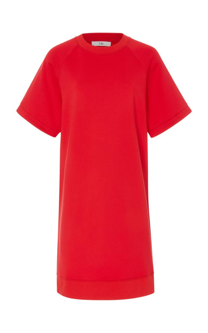 Tibi Short Sleeve Sweatshirt Dress