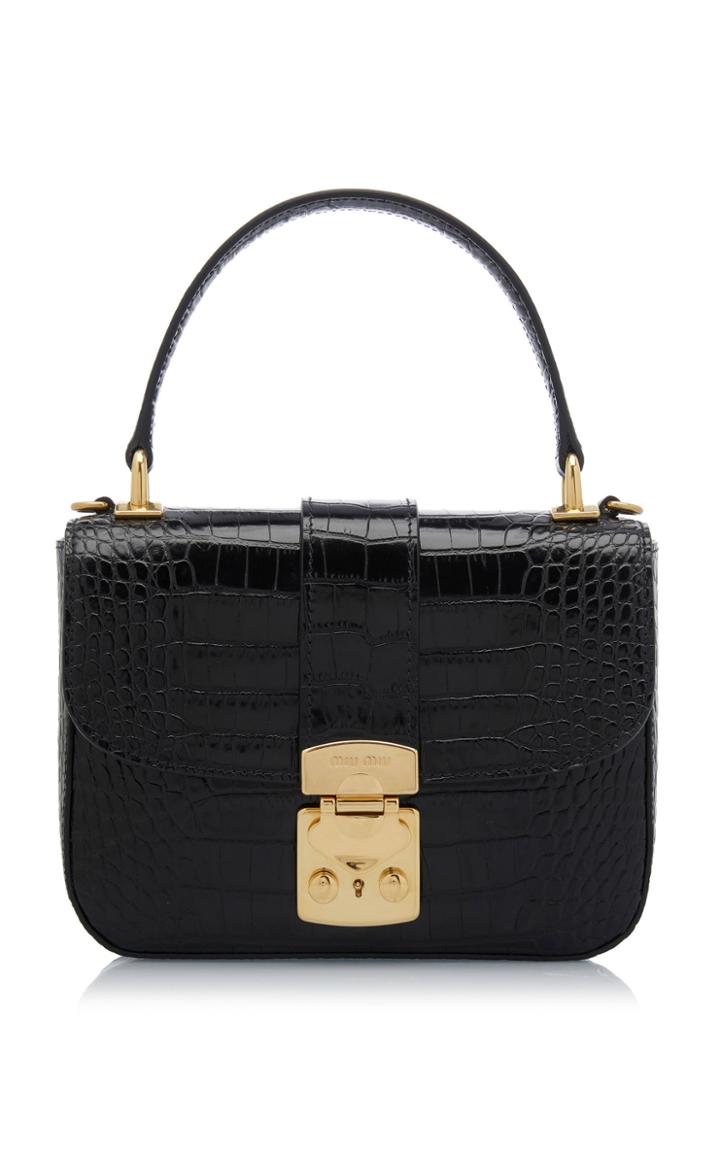 Miu Miu Croc Printed Top Handle Bag