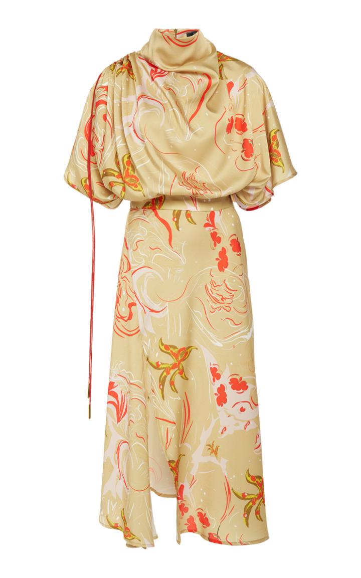 Moda Operandi Ellery Mytilene Printed Draped Crepe Dress Size: 40