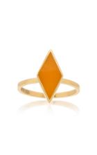Mer's Gold-plated Sterling Silver And Enamel Ring