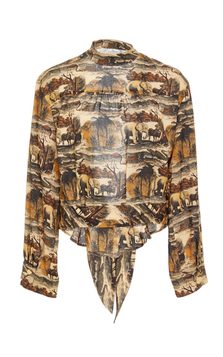 Nanushka Stine Open Back Printed Top