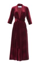 Luisa Beccaria Velvet Three Quarter Sleeve Midi Dress