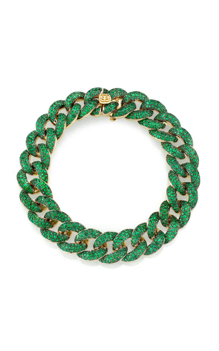 Sydney Evan Emerald Pave Link Bracelet