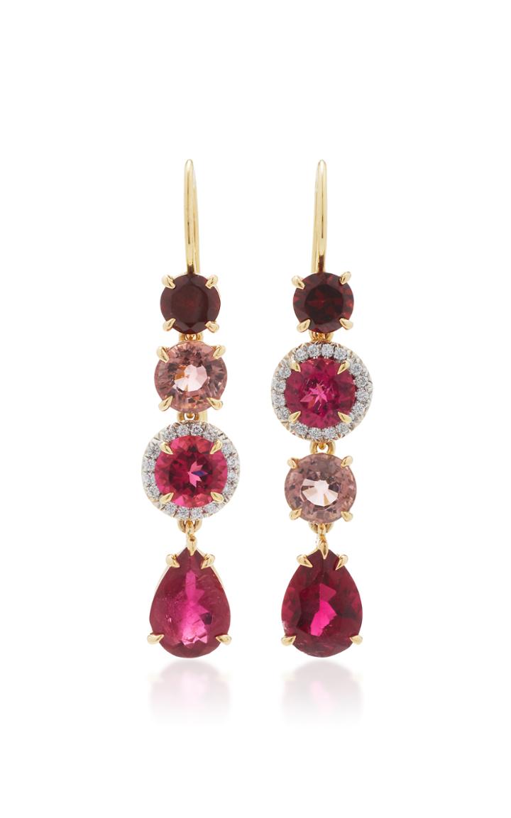 Pamela Huizenga Pink Tourmaline And Diamonds Earrings