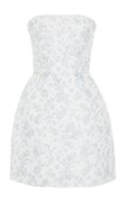 Monique Lhuillier Floral Jacquard Strapless Structured Dress