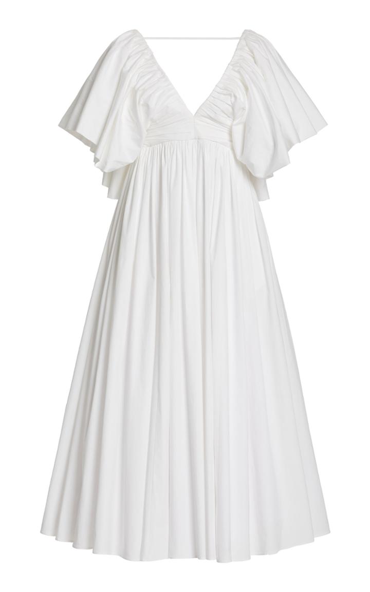 Moda Operandi Carolina Herrera Dramatic Sleeve Stretch Cotton Dress
