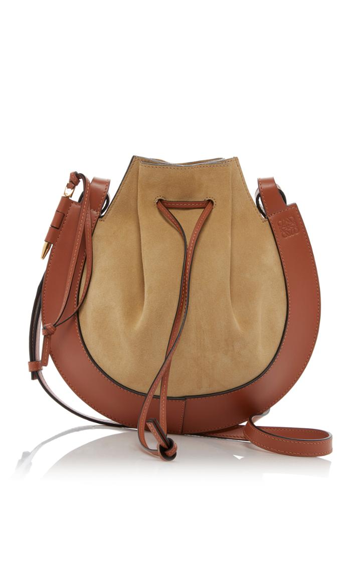 Moda Operandi Loewe Horseshoe Two-tone Suede Crossbody Bag