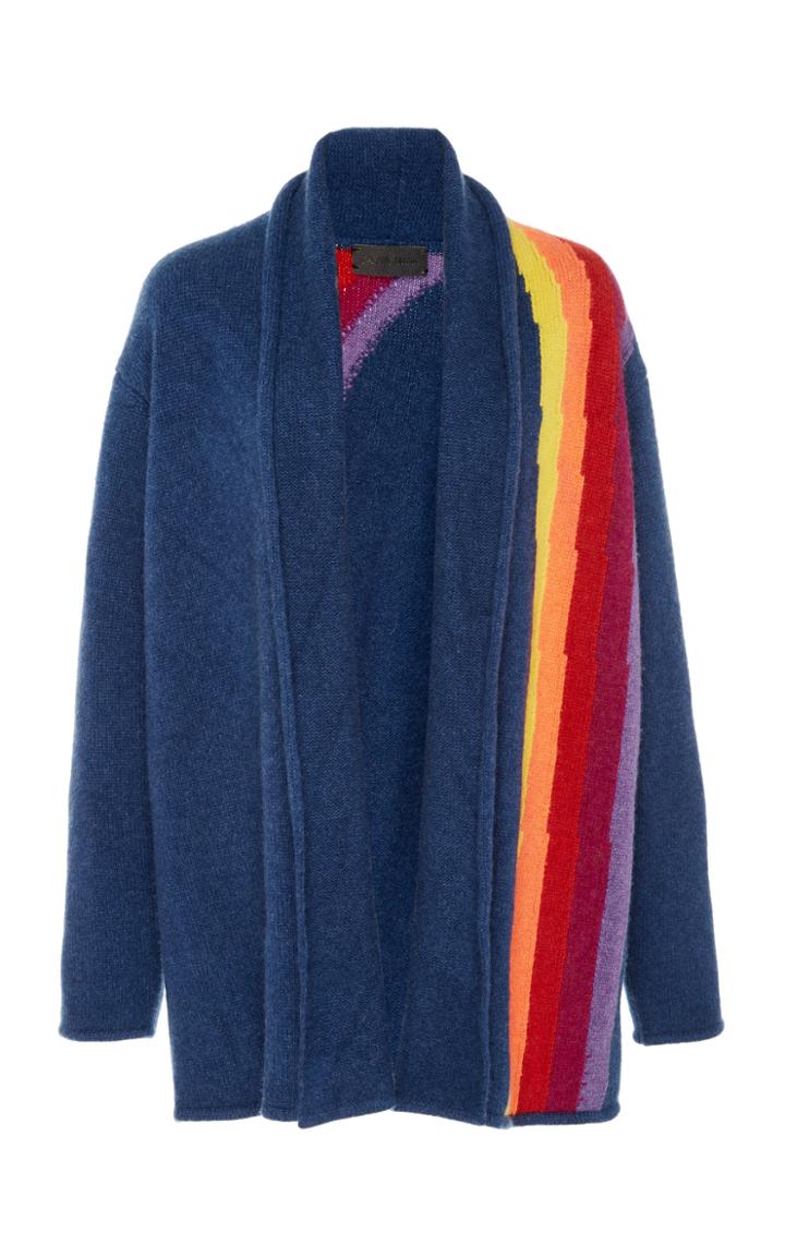 The Elder Statesman Italy Intarsia Cashmere Smoking Jacket