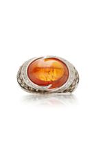 Amrapali 14k White Gold Spessartite And Diamond Ring