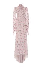 Luisa Beccaria Floral Embroidered Georgette Dress