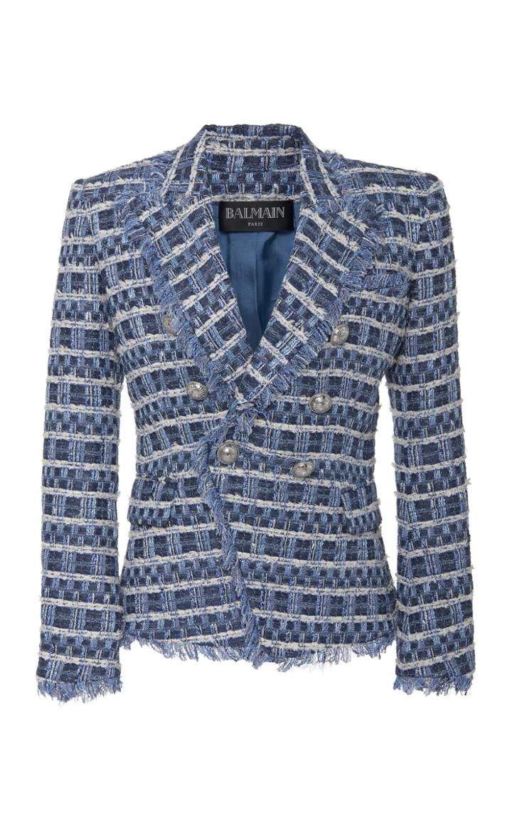 Balmain Double Breasted Tweed Jacket