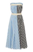 Lee Mathews Clara Check Strapless Dress