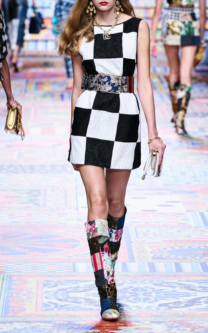 Moda Operandi Dolce & Gabbana Checkered Jacquard Shift Dress