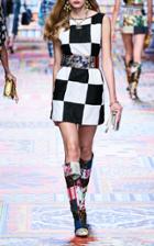 Moda Operandi Dolce & Gabbana Checkered Jacquard Shift Dress