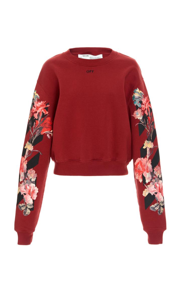 Off-white C/o Virgil Abloh Floral-print Cotton-jersey Sweatshirt