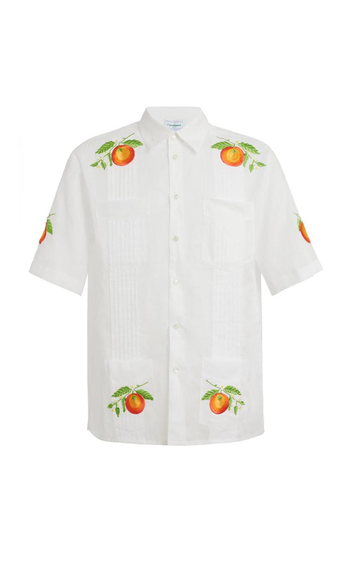 Casablanca Embroidered Cotton Organdy Shirt