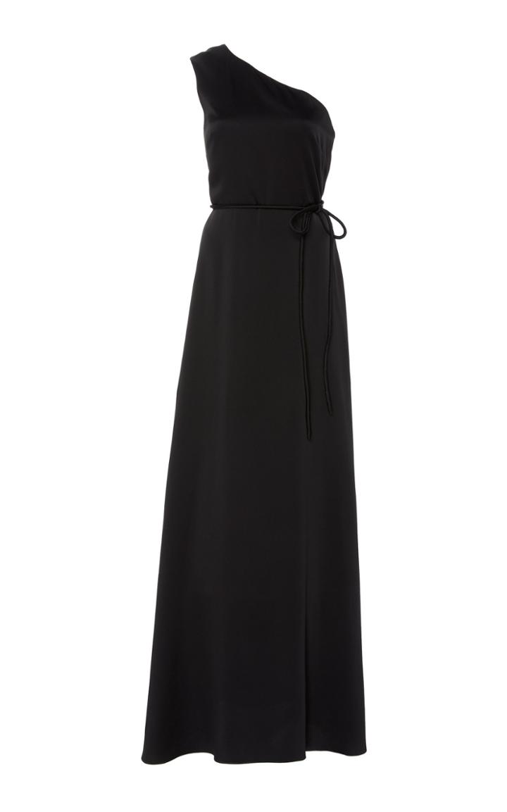 Rosetta Getty One-shoulder Satin Wrap Gown