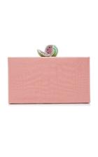 Edie Parker Jean Watermelon-topped Croc Embossed Patent Box Clutch