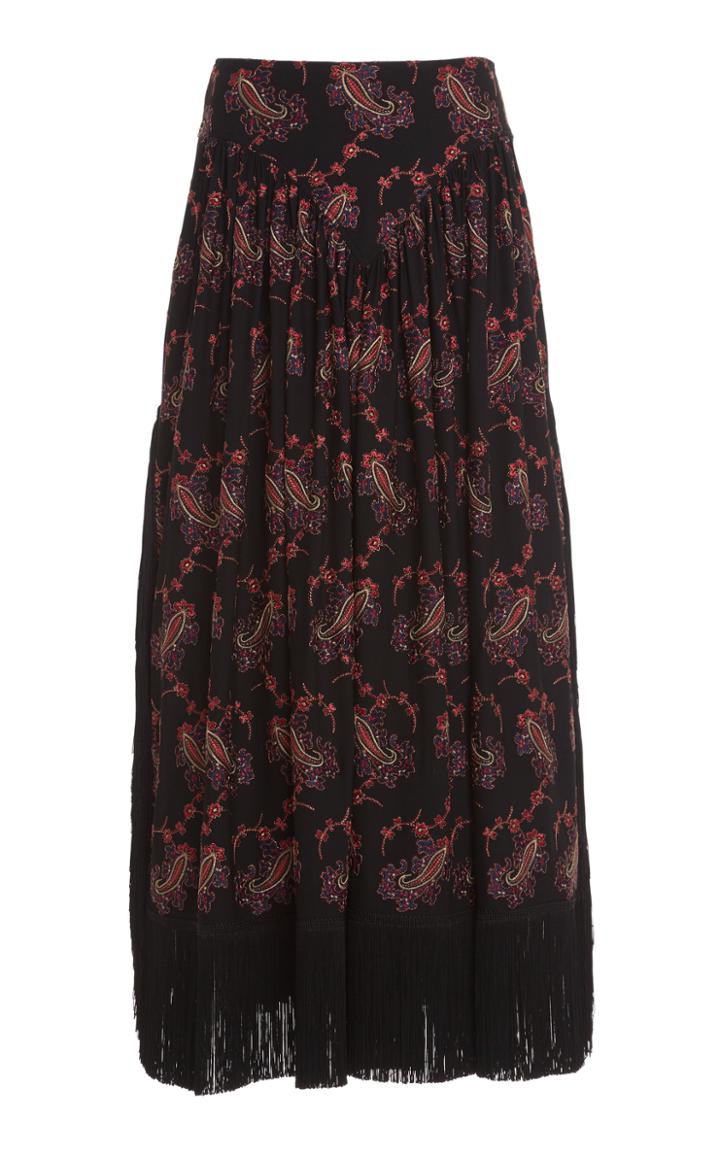 Moda Operandi Paco Rabanne Pleated Crepe Midi Skirt