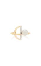 Mateo 14k Gold Pearl & Diamond Half Moon Ring