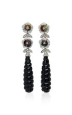 Dana Rebecca 14k White Gold Mother-of-pearl And Black Onyx Drop Earrings