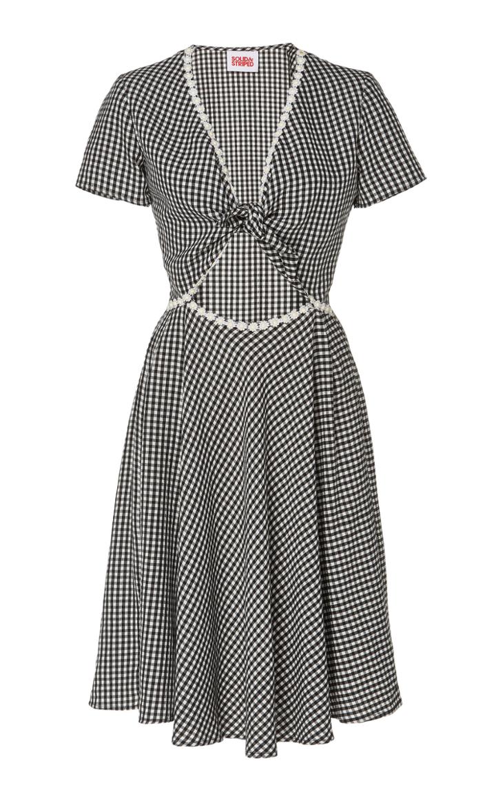 Solid & Striped Gingham Cutout Ponte Dress