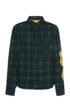 Off-white C/o Virgil Abloh Melt Logo Plaid Cotton Flannel Shirt