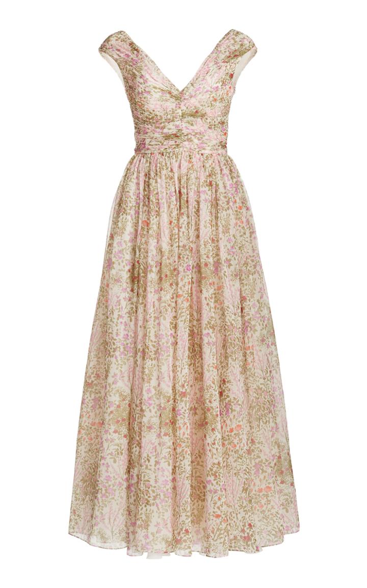 Moda Operandi Giambattista Valli Ruched Floral Georgette Maxi Dress