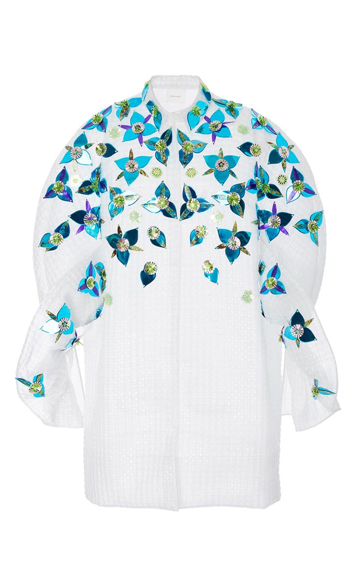 Delpozo Embellished Coat With Frills