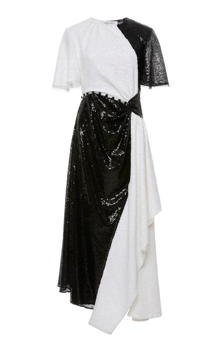 Prabal Gurung Flutter Sleeve Asymmetric Cutout Dress