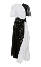 Prabal Gurung Flutter Sleeve Asymmetric Cutout Dress