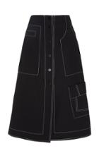 3.1 Phillip Lim High-waisted Button-front Denim Midi Skirt