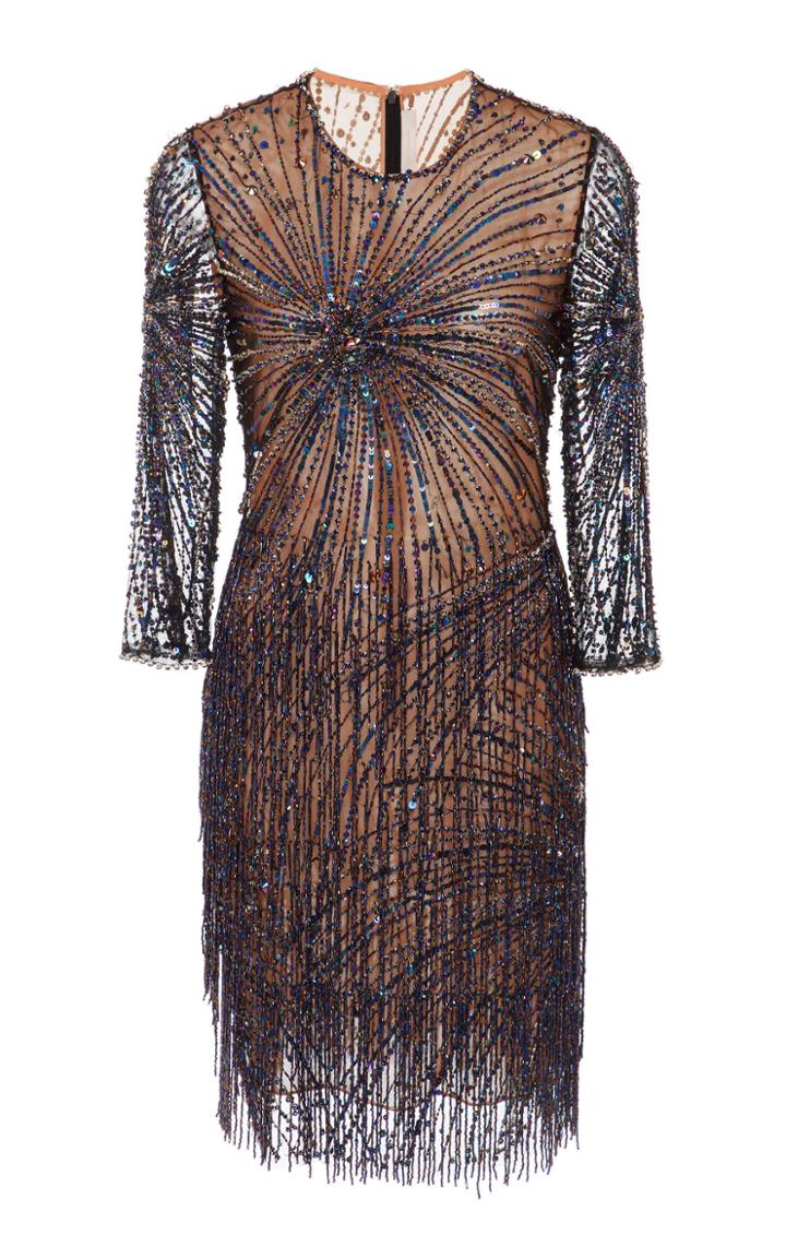 Naeem Khan Bead-embellished Tulle Mini Dress