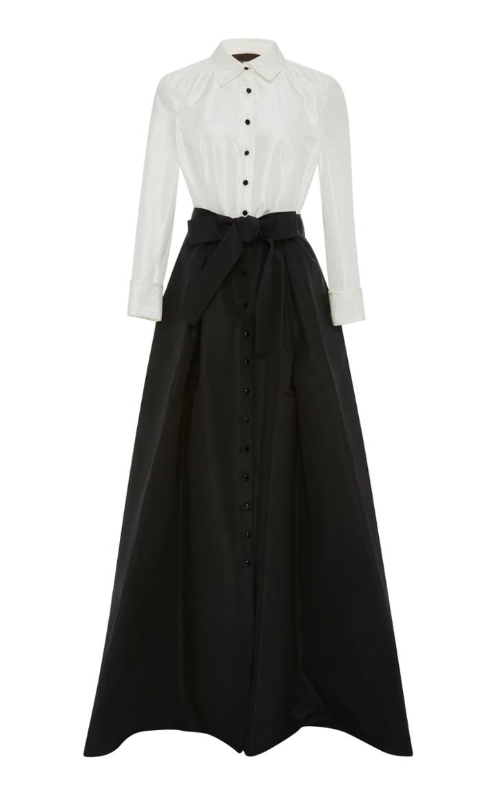 Carolina Herrera Two-tone Silk-taffeta Gown