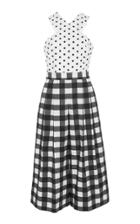 Mds Stripes M'o Exclusive Criss Cross Mixed Print Cotton Jumpsuit