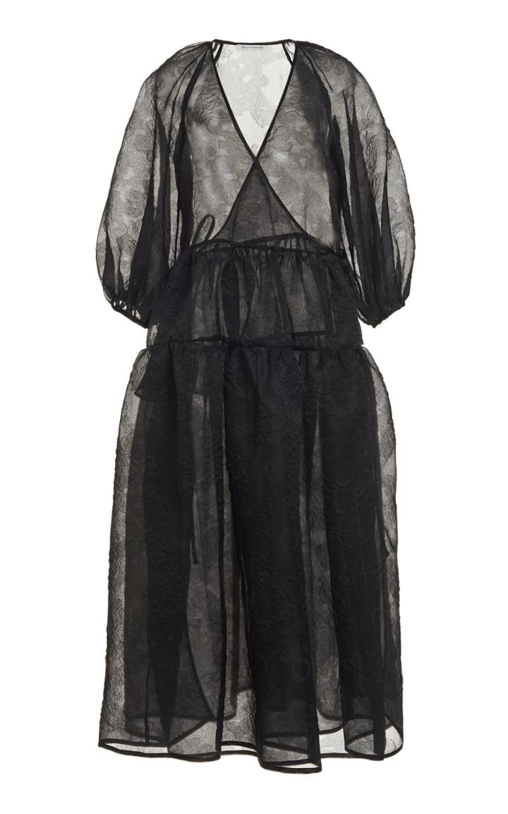 Moda Operandi Cecilie Bahnsen Larkin Pleated Silk-blend Dress