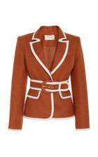 Zimmermann Belted Two-tone Linen Blazer Size: 0p