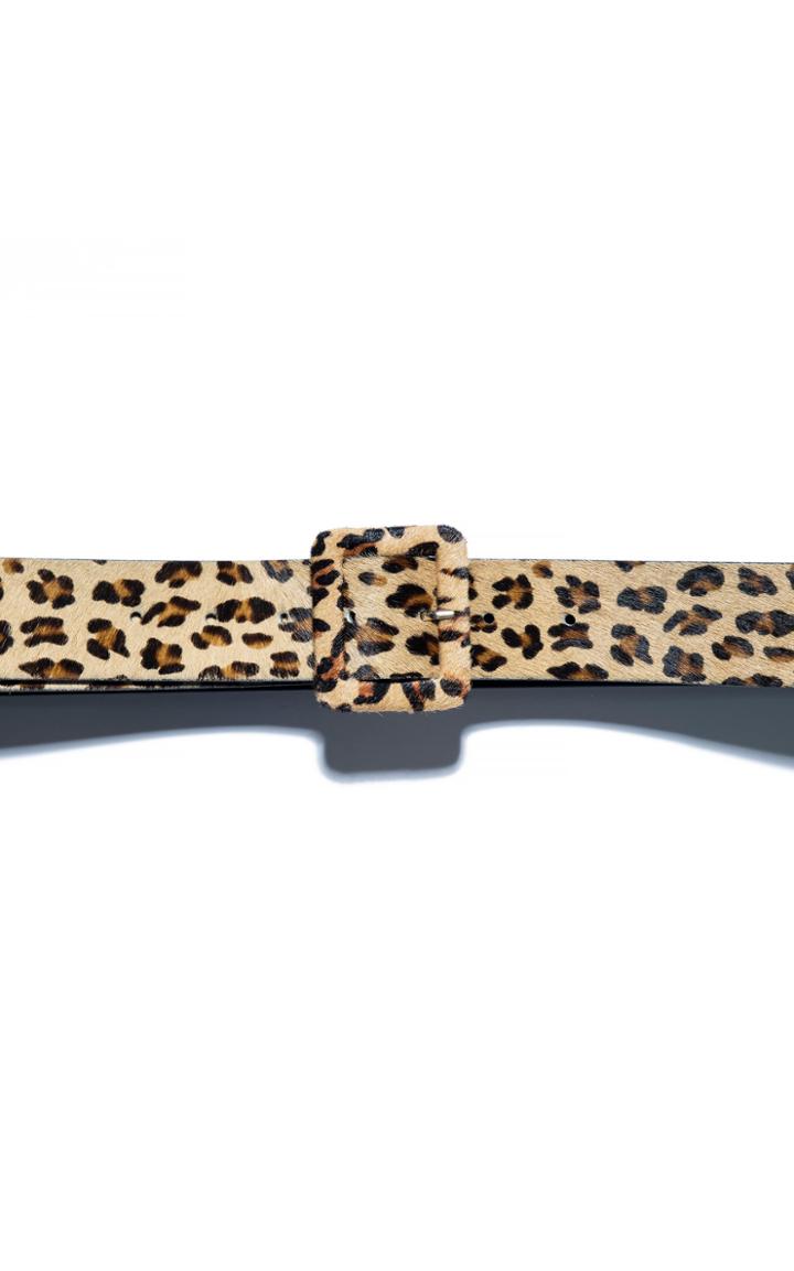 Lele Sadoughi Leopard-print Calf-hair Belt