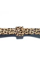 Lele Sadoughi Leopard-print Calf-hair Belt
